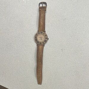 Fossil Tan Leather Strap Watch with Roman Numerals